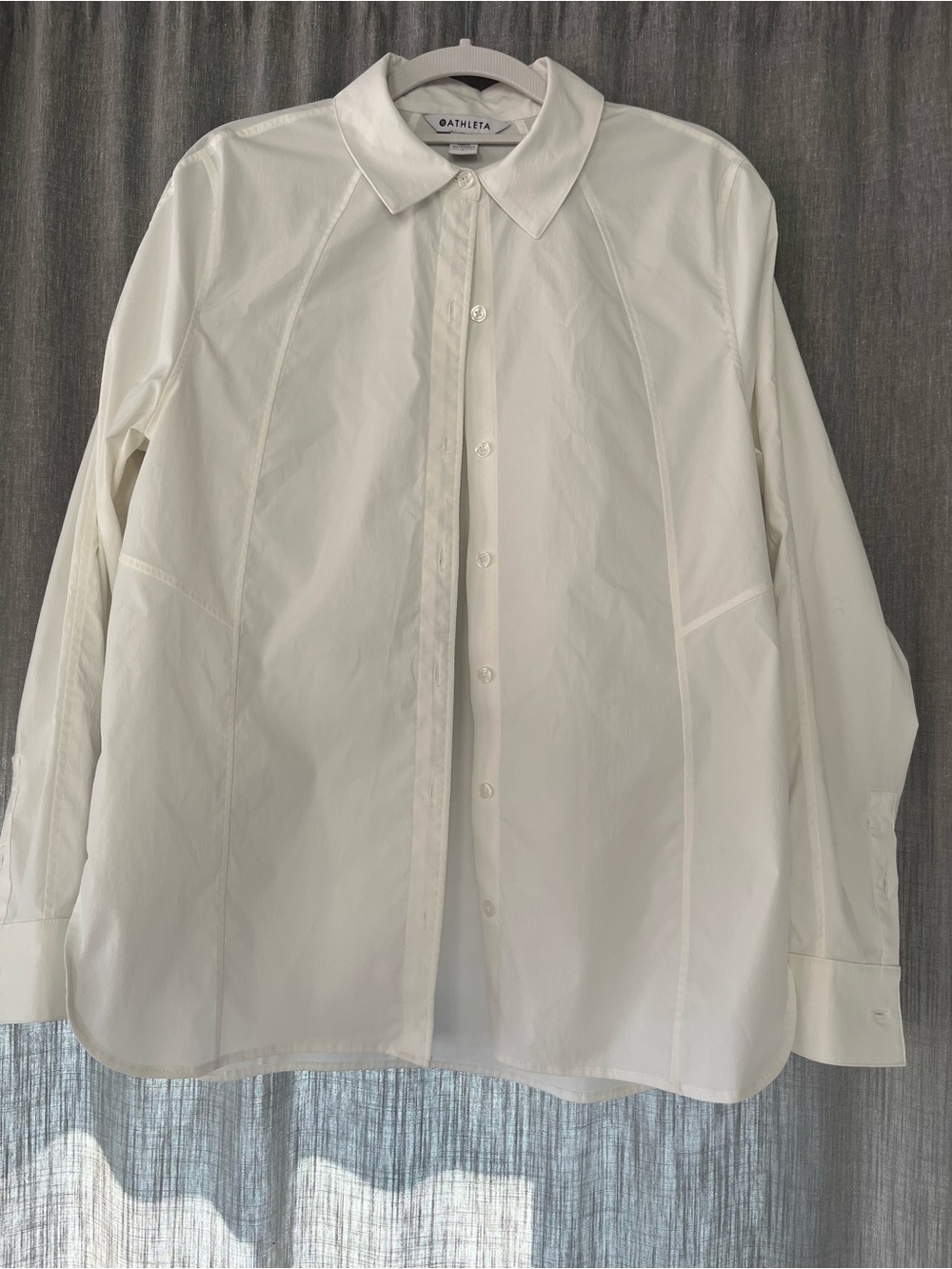 Athleta White Button-Up Shirt